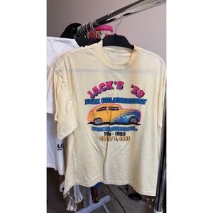 Vintage Jack's 39 Memorial Car Graphic T Shirt Cream Size L‎